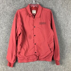 O'Neill Windbreaker‎ Jacket Men's Large Snap Red 100% Nylon Adults L